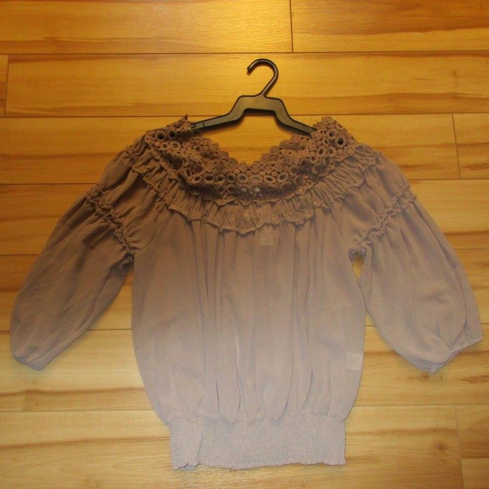 Top with crochet neckline